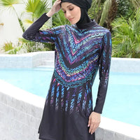 Motive Force middle age beach style swimsuit by Mandotos International, featuring a colorful, supportive design for summer 2026.