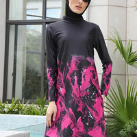 Mandotos International Motive Force middle age beach style swimsuit featuring a colorful, modern design for summer 2026.