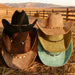 Vegan suede cowboy hat with a wide brim in felt style, suitable for women and men, featuring a classic, fashionable cowgirl or cowboy look.