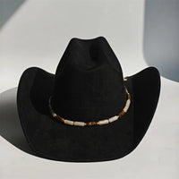 Vegan suede cowboy fedora hat with a big brim, ideal for women and men, stylish all-match cowgirl or cowboy hat by MANDOTOS INTERNATIONAL