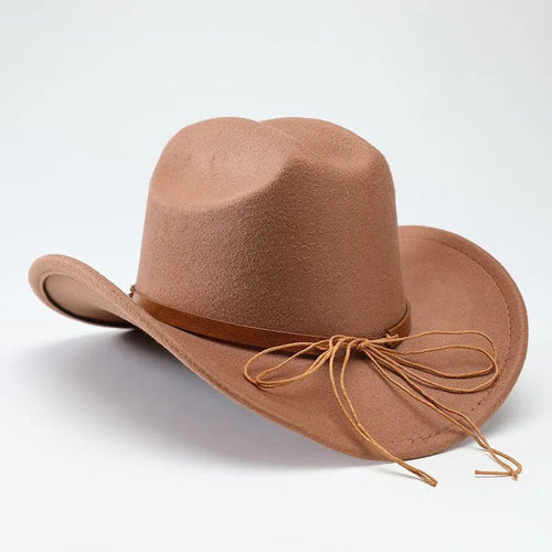Mandotos International denim cowboy hats for men and women with five-pointed star belt detail and soft woolen material.