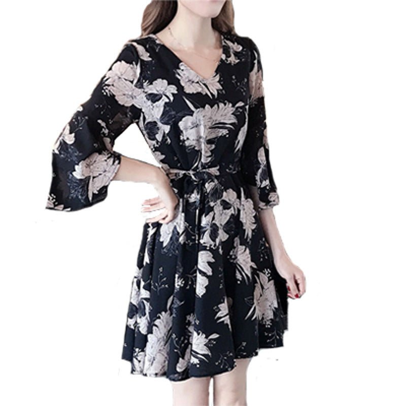 Mandotos International floral summer dress for women, Korean style, slimming fit, perfect for casual summer fashion.