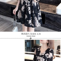 Mandotos International floral summer dress for women, Korean style, slim fit, perfect for casual or student fashion in summer 2019.