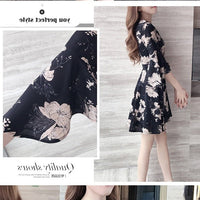 Mandotos International floral summer dress for women, stylish Korean fashion with slimming fit, perfect for summer 2019.