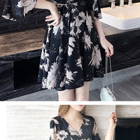 Mandotos International women's floral summer dress featuring Korean style, slimming fit, perfect for summer fashion and casual wear.