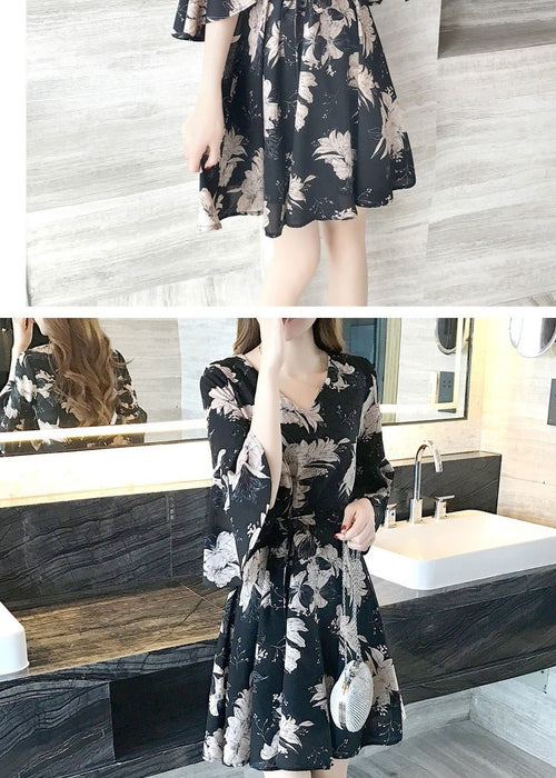 Mandotos International women's floral summer dress featuring Korean style, slimming fit, perfect for summer fashion and casual wear.