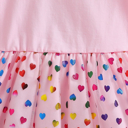 Girls summer short-sleeved princess dress by Mandotos International, featuring a gauze skirt and playful hunter witch design.