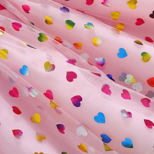Girls' summer princess dress by Mandotos International, short-sleeved with a gauze skirt perfect for children’s outdoor wear.