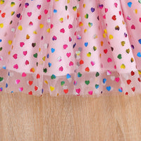 Girls summer princess dress by Mandotos International featuring short sleeves, gauze skirt, suitable for children’s everyday wear.