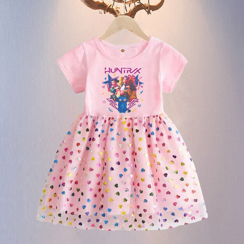 New girls' summer short-sleeved princess dress with gauze skirt, ideal for children's clothing by Mandotos International.