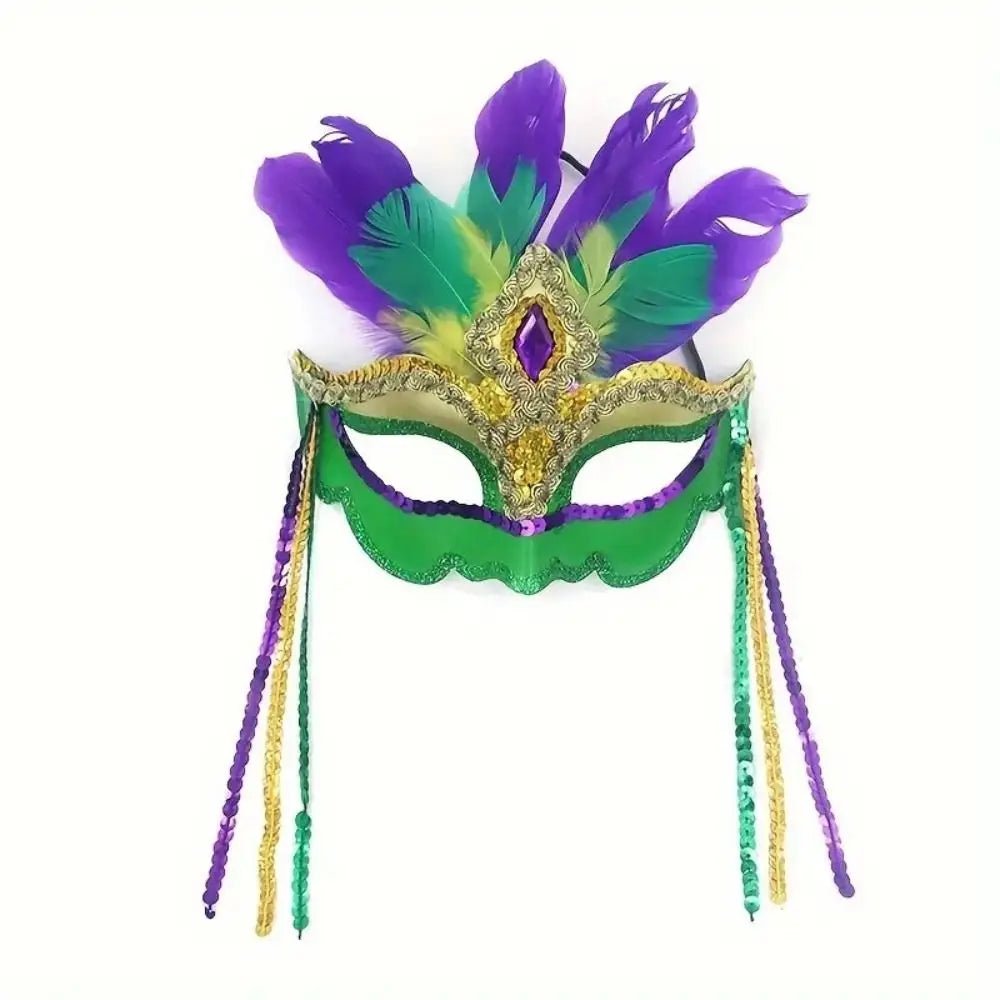 Mandotos International peacock feather masquerade mask with hollow design, plastic Carnival mask for nightclub parties and Venetian events.
