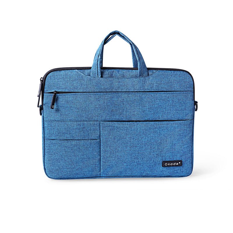 Mandotos International Okade waterproof and shockproof shoulder bag for 11-15 inch MacBook Pro and Air, sleek and compact design.