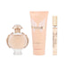 Paco Rabanne Olympea 3-piece set for women includes 2.7 oz Eau de Parfum spray, 3.4 oz body lotion, and 0.33 oz travel spray.