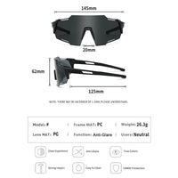 Mandotos International PC cycling sunglasses with adjustable nose clip, UV400 protection, windproof design, ideal for bike and sports riding.