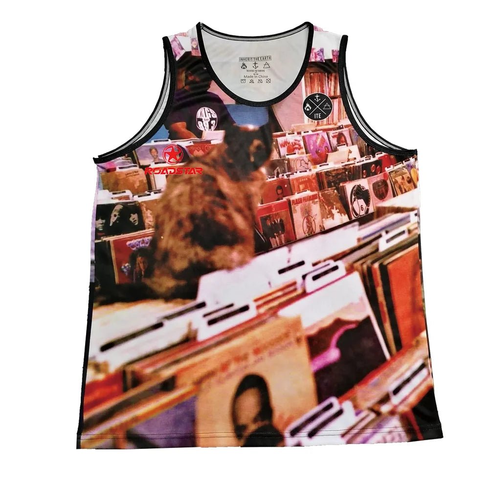 Plus size men's bodybuilding tank top by MANDOTOS INTERNATIONAL, gym vest for fitness, sleeveless athletic workout shirt.