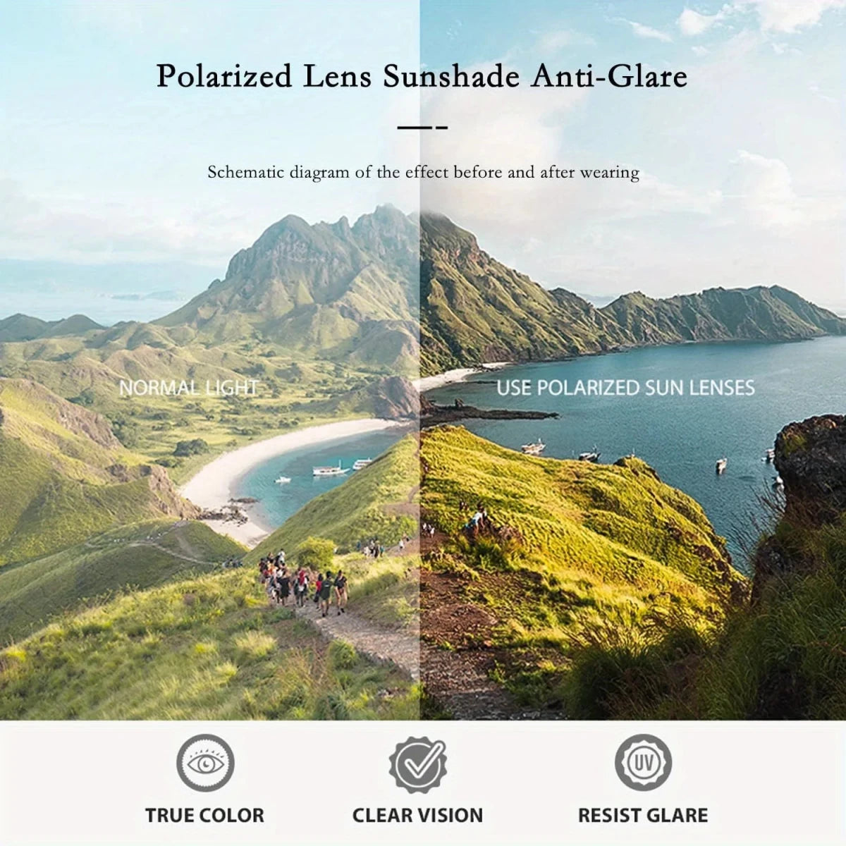 Mandotos International polarized sunglasses for men and women with rimless Tr90 frame, lightweight, durable, ideal for running and fishing.