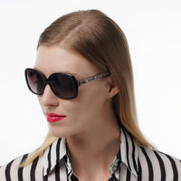 Mandotos International unisex square sunglasses with gradient resin lenses, classic acetate frame, suitable for small face sizes.