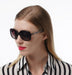 Mandotos International unisex square sunglasses with gradient resin lenses, classic acetate frame, suitable for small face sizes.
