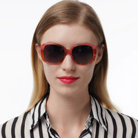 Mandotos International unisex square sunglasses with gradient resin lenses, classic acetate frame, suitable for small face women and men