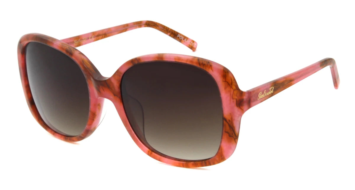 Mandotos International unisex square sunglasses with gradient resin lenses, classic acetate frame for women and men, small face fit