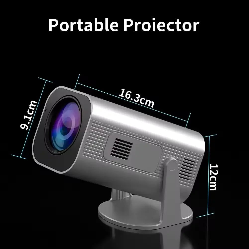 Portable MANDOTOS Android 11HD WiFi Smart Projector HP330 showing image projection on a wall