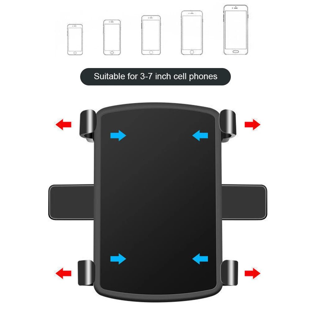 Mandotos portable car holder for iPhone, Samsung, Xiaomi, Redmi, Huawei, rotatable mount for dashboard, rearview mirror, or sun visor.