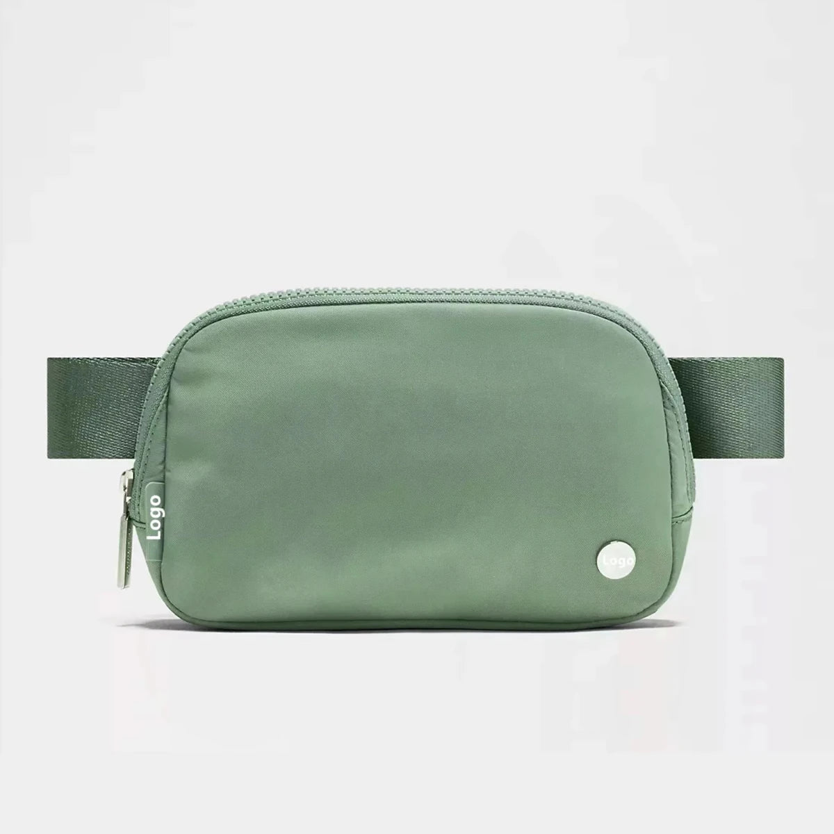 Mandotos International lightweight women’s waist bag for running and travel, shown in black with adjustable strap.