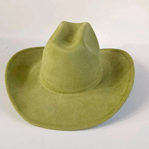 Premium suede cowboy hat by MANDOTOS INTERNATIONAL featuring a wide brim, stylish design, perfect for outdoor festivities.
