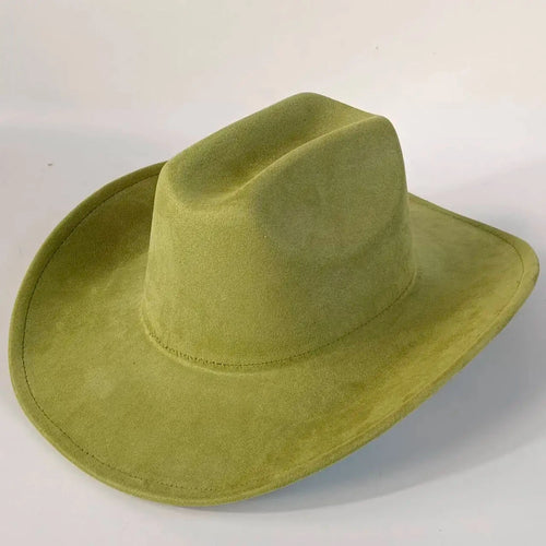 Premium suede cowboy hat by MANDOTOS INTERNATIONAL, stylish for men and women, perfect for outdoor festivities and casual wear.