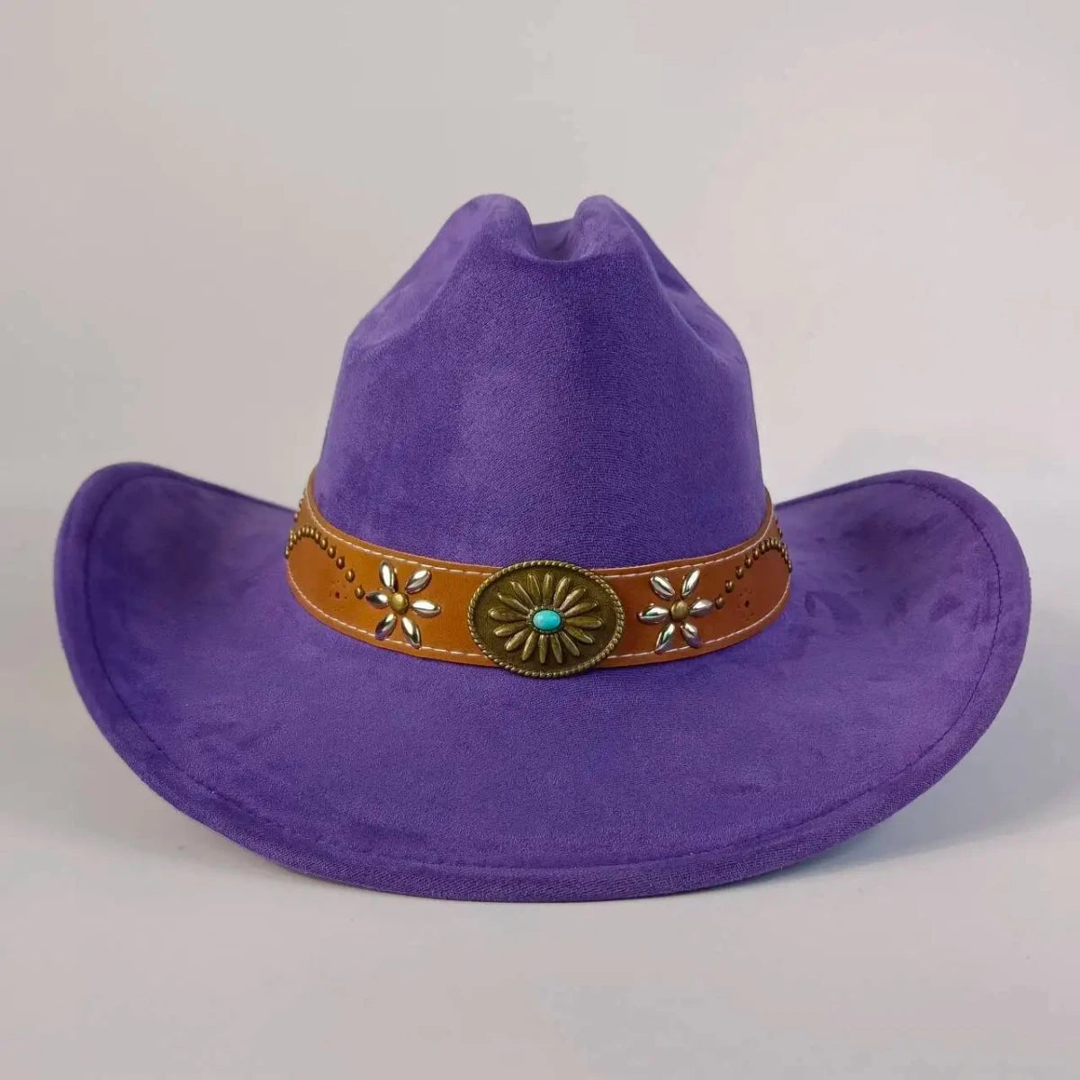 Premium suede cowboy hat by MANDOTOS INTERNATIONAL, stylish for men and women, perfect for outdoor festivities.