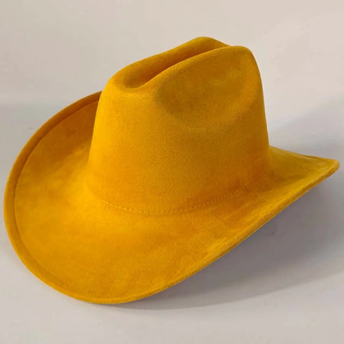 Premium suede cowboy hat by MANDOTOS INTERNATIONAL, stylish unisex outdoor hat with wide brim and classic Western design.