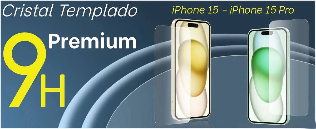 Clear glass screen protector for iPhone 11-17 by MANDOTOS INTERNATIONAL, showing the sleek, transparent film covering the phone screen.