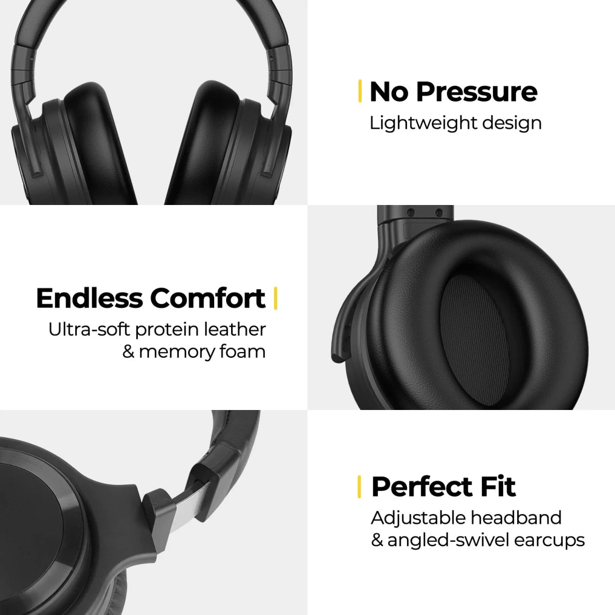 Mandotos International premium wireless noise-canceling headphones for travel and work, with over-ear design and sleek finish