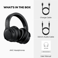 Mandotos International premium wireless noise-canceling headphones with over-ear design, ideal for travel and work.
