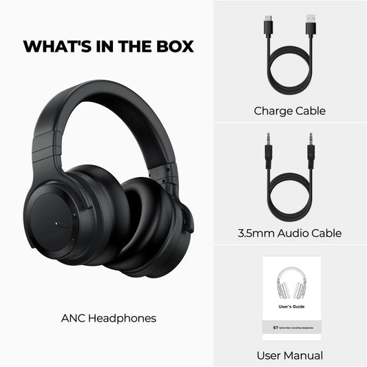 Mandotos International premium wireless noise-canceling headphones with over-ear design, ideal for travel and work.