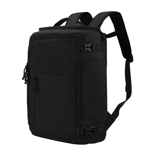 Purple waterproof travel backpack by MANDOTOS INTERNATIONAL, lightweight and large capacity for men and women.