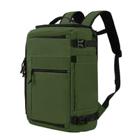 Purple waterproof travel backpack by Mandotos International, lightweight and large capacity for men and women, shown with multiple compartments.