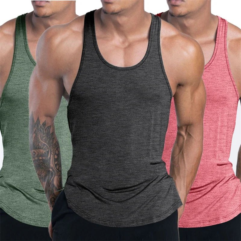Mandotos International men's quick dry sports tank top, ideal for gym, running, and basketball workouts.