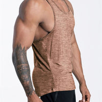 Mandotos International men's quick dry sports tank top suitable for gym, running, and basketball activities.