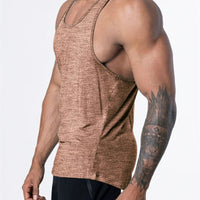 Mandotos International men's quick dry sports tank top for gym, running, and basketball, made of lightweight moisture-wicking fabric.