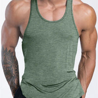 Mandotos International men's quick dry sports tank top for gym, running, and basketball, lightweight and breathable athletic shirt.