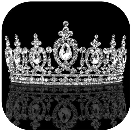 Mandotos International Regalia Crest Rhinestone Tiara with sparkling crystal embellishments, elegant headpiece for special occasions