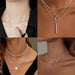 Mandotos International retro geometric pendant necklace featuring bold shapes, perfect for trendy travel dates and stylish accessories.