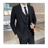Mandotos International men's formal dress suit with blazer, vest, and pants in size S-9XL, suitable for business or banquets.
