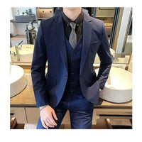 Mandotos International men's formal fashion suit with blazer, vest, and pants in size 6XL, suitable for business and formal events.