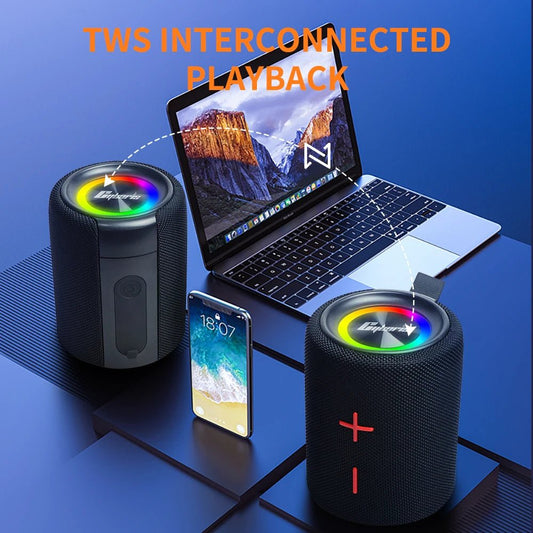 Mandotos International S11Plus magnetic detachable Bluetooth speaker with waterproof design and 24-hour playback.