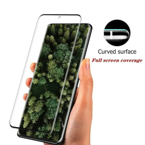 Mandotos International S21 Series 3-Pack Ultra Clear Screen Protectors on smartphones showing clear, scratch-resistant screen protection.