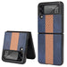 Samsung Z Flip 3 5G leather folding case by MANDOTOS INTERNATIONAL, showing the sleek black case with open flip design.