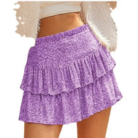 African high waist sequin mini skirt by MANDOTOS INTERNATIONAL, featuring vibrant dashiki design and summer-ready style.