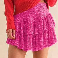 African high-waist sequin mini skirt by MANDOTOS INTERNATIONAL, featuring vibrant dashiki design and summer-ready style for women.